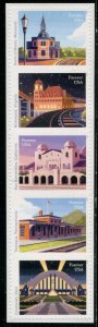 5762b US (63c) Railroad Stations SA, MNH strip/5