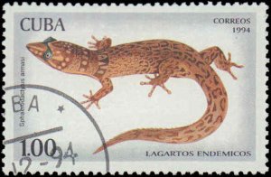 Cuba #3617-3622, Complete Set(6), 1994, Lizards / Geckos, Used, CTO