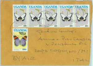 85449 - UGANDA  -  Cover to ITALY 1992  - BUTTERFLIES