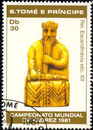 Chess Pieces, St. Thomas & Prince Isld stamp SC#624 used