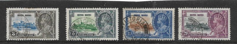 HONG KONG 1935 SILVER JUBILEE SET SG 133/136 FINE USED Cat £18