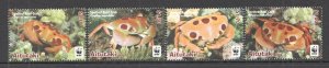 O0109 2014 Aitutaki Wwf Fauna Fish & Marine Life Spotted Reef Crabs Set Mnh