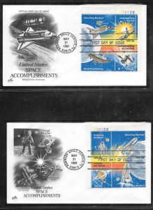 Just Fun Cover #1912-19 FDC Space Achievement Plate Bl. Artcraft Cachet (my5629)