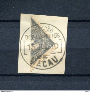 Portuguese Colony Macao 1903 Used on piece Diagonal bisect 14529