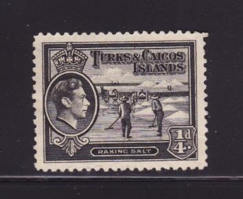 Turks and Caicos Islands 78 MNG George VI, Raking Salt (B)