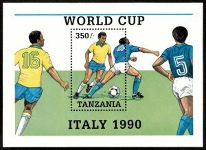 Tanzania 1989 - 1990 FIFA Italy World Cup - Souvenir Sheet - Scott 522 - MNH