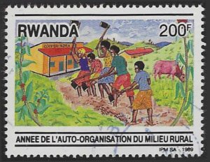 Rwanda #1337 (1989), postally used single, cat. $4.75