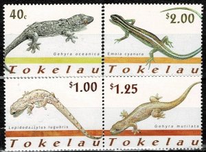 TOKELAU 2001 REPTILES  GECKOS AND LIZARDS MNH