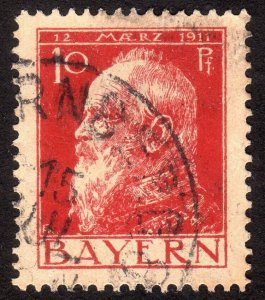 1911, Bavaria 10pfg, Used, Well centered, Sc 79