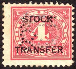 1918, US 4c, Stock Transfer, Used, Sc RD3