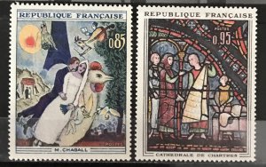 France 1963 #1076-7, Paintings, MNH.