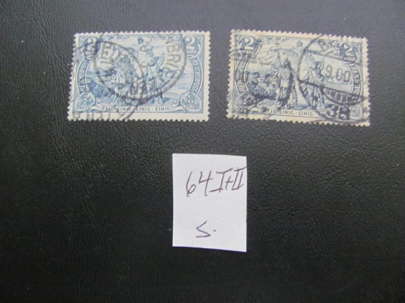 Germany 1900 Used SIGNED Jaschke MI. 64I & II SC 63 VF/XF 95 EUROS (122)