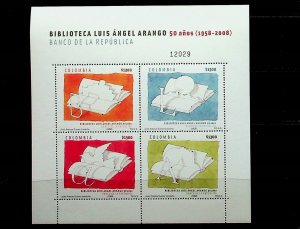 COLOMBIA Sc 1302 NH MINISHEET OF 2008 - LIBRARY - (CT5)