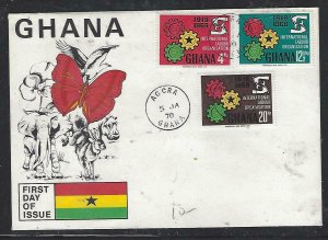 GHANA  COVER (PP0412B) 1970 UN ILO CACHETED UNADDRESSED FDC 