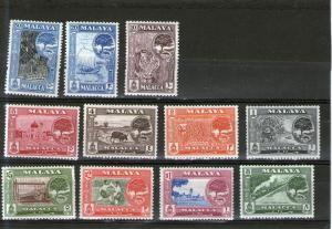 Malaya - Malacca 56-66 MNH