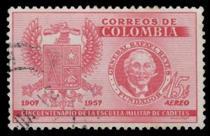 COLOMBIA YEAR 1957 AIRMAIL STAMP SCOTT # C299. USED. # 6