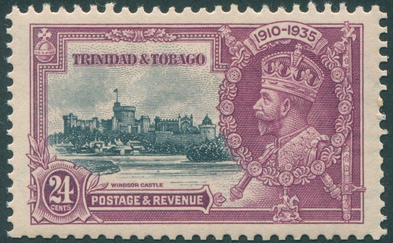 Trinidad & Tobago 1935 24c slate & purple Jubilee SG242 unused