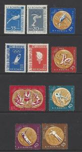 Romania 1961 Olympics VF MNH (1448-57)