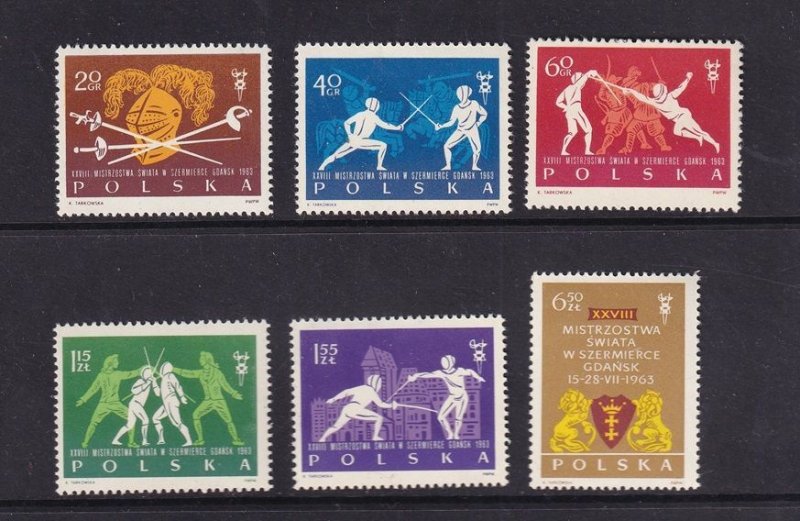 Poland  #1146-1151  MNH  1963  fencing championships