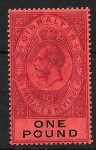 GIBRALTAR SG85 1912 DULL PURPLE & BLACK ON RED MTD MINT*
