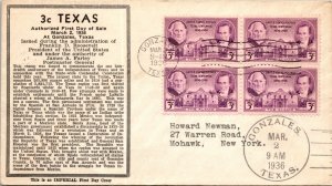 1936 MARCH 2 TEXAS #776 FIRST DAY IMPERIAL CACHET  ( Postal History ), 1936
