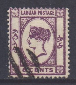 Labuan North Borneo Scott 35 - SG41, 1892 No Watermark 8c used