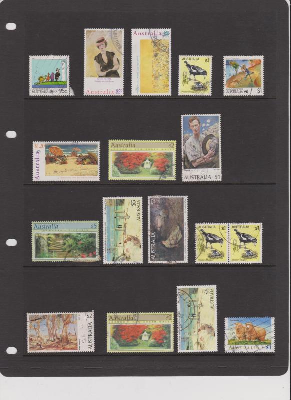 Australia Modern Higher Values Mix of 17 Used