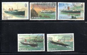 Jersey Sc 522-526 1989 Great Western Steamers stamp set used