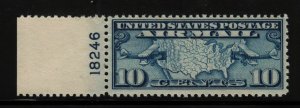 1926 Sc C7 AIRMAIL 10c blue MNH plate number single Hebert CV $14 (02