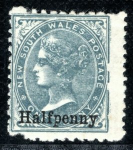 Australia States NSW QV Stamp SG.266var ½d *2 MAJOR VARIETIES* Mint MM YELLOW316