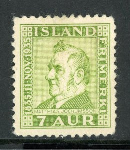 Iceland 1935 Matthias Jochumsson 7a Scott #197 Mint G184