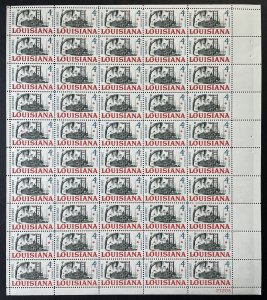 Scott 1197 LOUISIANA STATEHOOD Sheet of 50 US 4¢ Stamps 1961 NH, Flaw