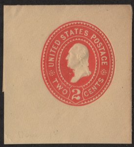 SC#U363 2¢ Washington Cut Square: Full Corner (1899) Unused