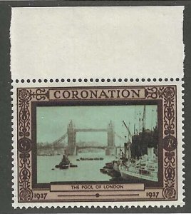 Great Britain: The Pool of London, 1937 George VI Coronation, Poster Stamp