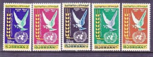 Jordan 694-98 MNH 1972 25th Anniversary of UN Dove & Grain Set of 5