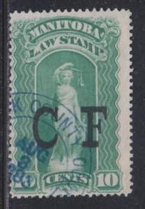 Canada, Revenue,  10c Manitoba Law Stamp (ML7) Used