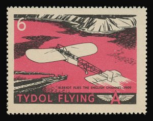 TYDOL FLYING A POSTER STAMPS OF 1940 - #6, BLERIOT FLIES THE ENGLISH CHANNEL 