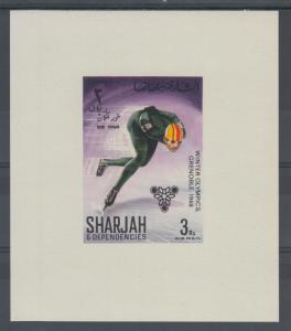 XG-D513 SHARJAH - Olympic Games, 1968 Grenoble Khor Fakkan Ovp, Deluxe MNH Sheet