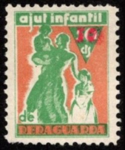 1937 Spain Civil War 10 Centimos (Ovp't.) La Dona a la Reraguarda Child ...