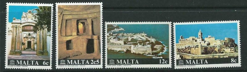 MALTA SG641/4 1980 INTERNATIONAL RESTORATION OF MALTESE MONUMENTS CAMPAIGN MNH