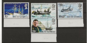 South Georgia 1972 Shakleton set of 4 inverted watermark sg, 32w-35w   MNH