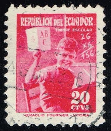 Ecuador #RA73 Young Student at Desk; Used (0.25)