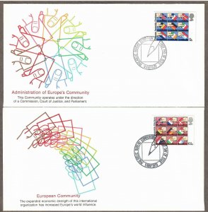 UK # 859 - 862 , European Parliament First Elections on 4 FDCs - I Combine S/H