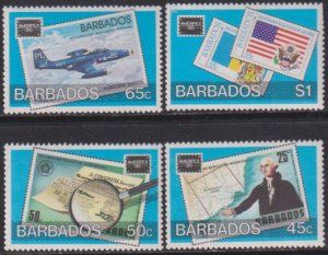 1986 Barbados Ameripex 86 complete set of four MNH Sc# 682 / 685 CV $4.70