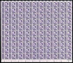 US Stamp - 1967 3c Francis Parkman 100 Stamp Sheet Scott #1281