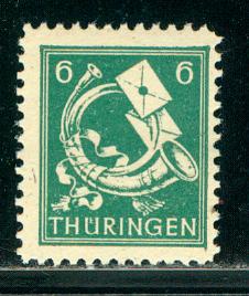GDR Thuringia Scott # 16N4, mint nh, variation