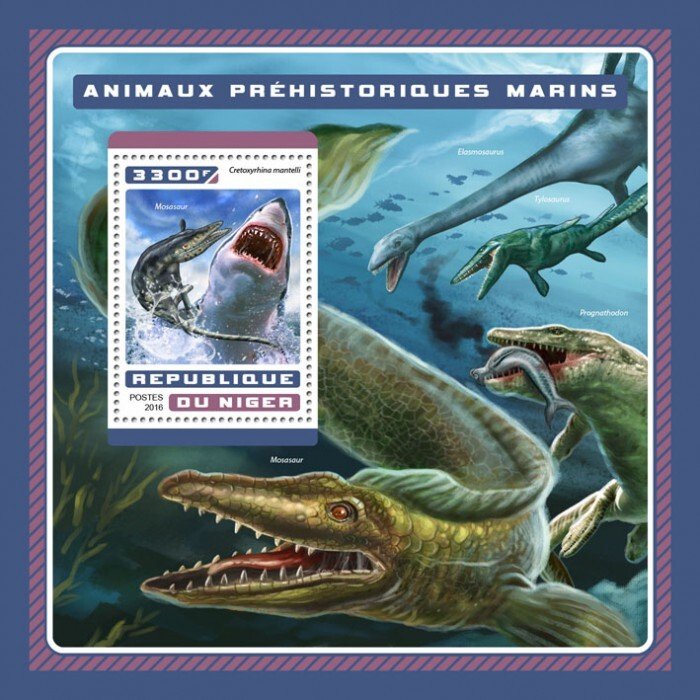 NIGER - 2016 - Prehistoric Marine Animals - Perf Souv Sheet - Mint Never Hinged