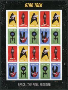 United States 2016:Star Trek sheet of twenty forever stamps (self adhesive) nh