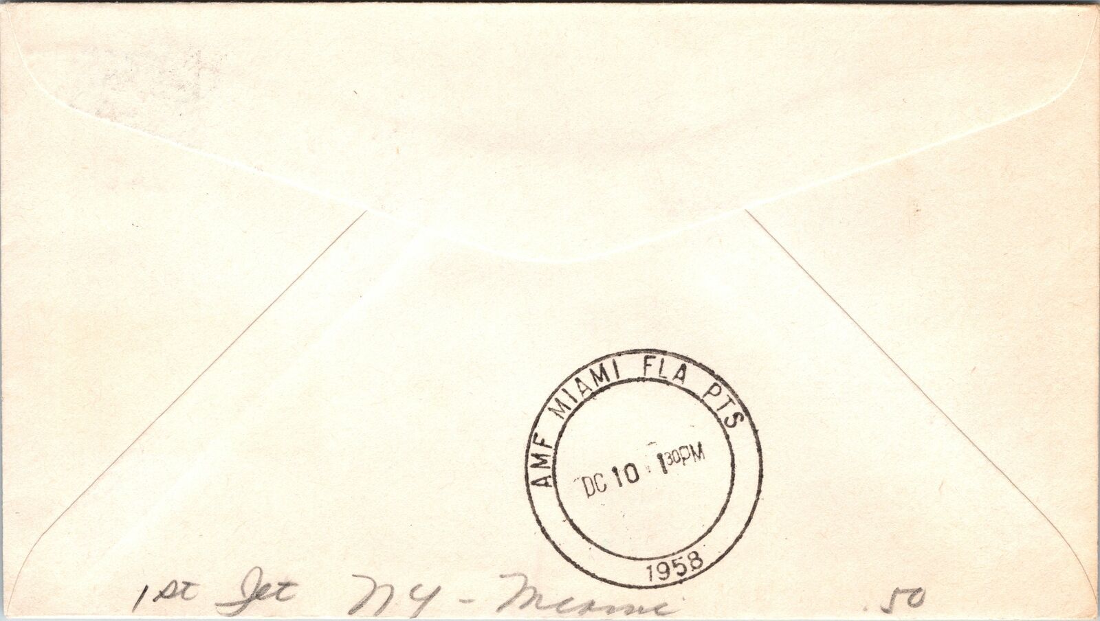 Inauguration of JET AIR Mail Service New York to Miami Backstamp 1958 ...