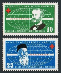 Germany-GDR 350-351 two sets,MNH.Mi 572-573. Red Cross World conference,1957.